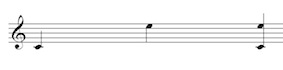 Melodic and Harmonic interval of a compound major 3rd (C to E) on the treble clef staff.