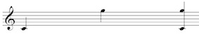 Melodic and Harmonic interval of a compound perfect 5th (C to G) on the treble clef staff.