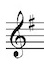 Treble clef and G Major key signature