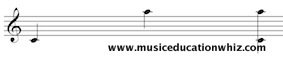 Melodic and Harmonic interval of a compound major 6th (C to A) on the treble clef staff.