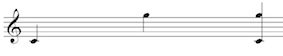 Melodic and Harmonic interval of a compound perfect 5th (C to G) on the treble clef staff.