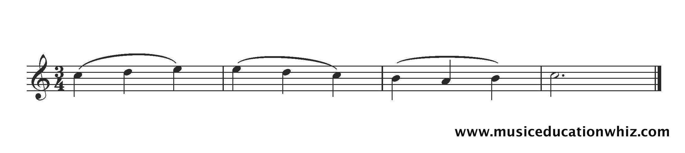 Passage of music with slurs